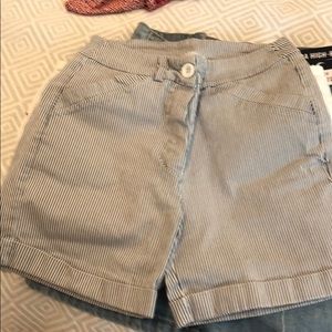 Black and white shorts